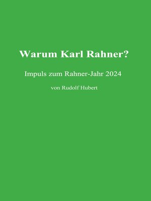 cover image of Warum Karl Rahner?